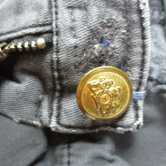 Armani Jeans Womens 32 Gray Denim Chino Slit Pockets Giorgi Comfort Fabric - Picture 5 of 16